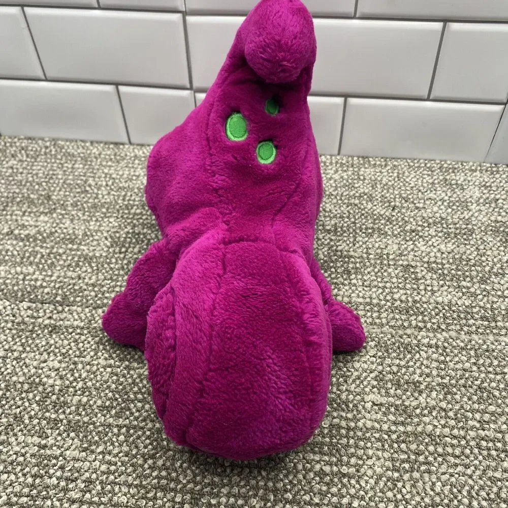 1992 Barney Plush‎ VTG Purple green Foot Embroidered BARNEY Tush Tag Attached